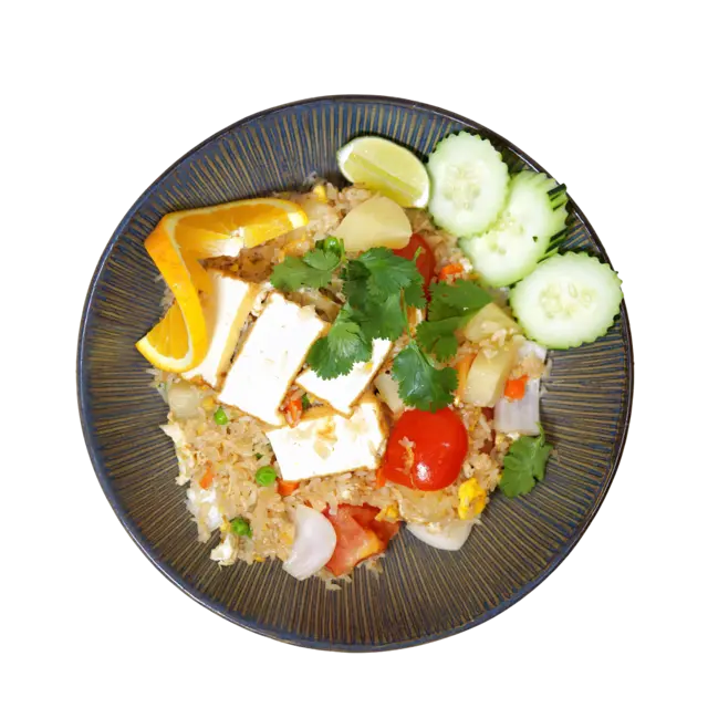 Salmon Pumpkin Curry — grilled salmon in Thai curry with broccoli and peas